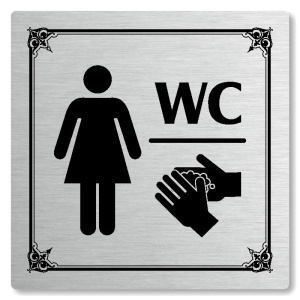 WC ženy, 148x148mm, stříbrná, Nebraska
